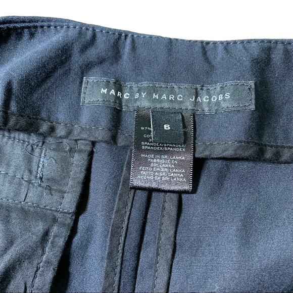 Marc by Marc Jacobs Pleated 4" Wrap Skort Shorts Cotton Spandex Navy Blue US 6 - Picture 8 of 12